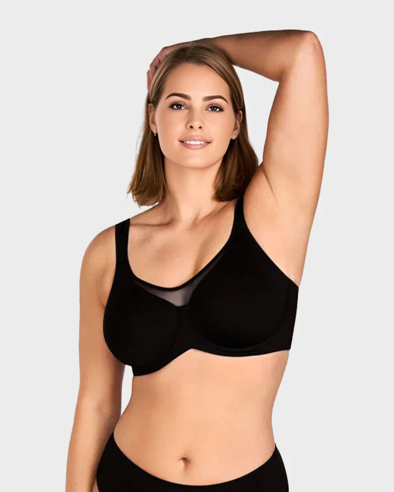 Comfortable Plus Size Full Coverage Cooling Minimizer Bra for Enhanced Support