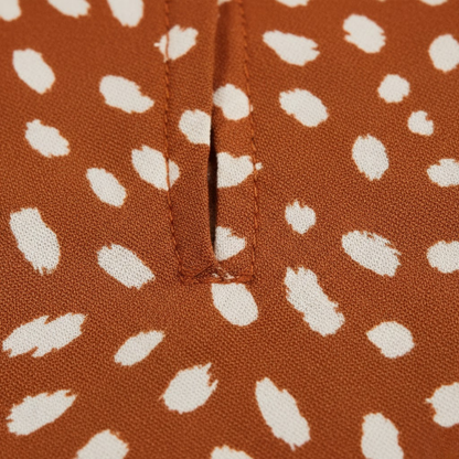 Polka Dot Short Sleeve Shirt Dress with Turn Down Collar and Coordinating Waistband