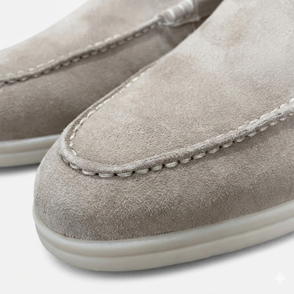 Men's Slip-On Cow Suede Leather Loafers - Casual Shoes with Durable Rubber Outsole