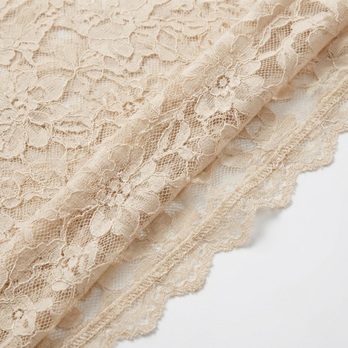 Floral Lace Long Sleeve Turtleneck Top with Petal Sleeves - Women's Knit Mesh Tee