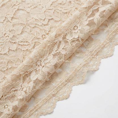 Floral Lace Long Sleeve Turtleneck Top with Petal Sleeves - Women's Knit Mesh Tee