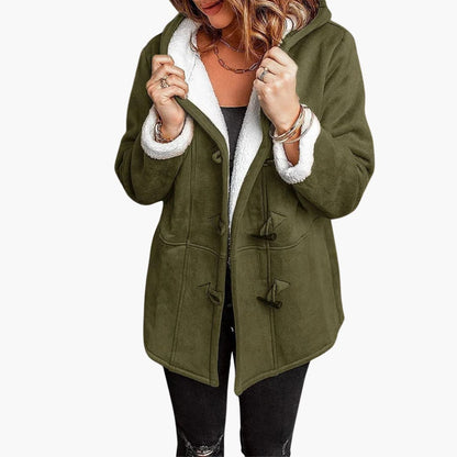 Women's Toggle Front Hooded Coat - Stylish and Warm Outerwear