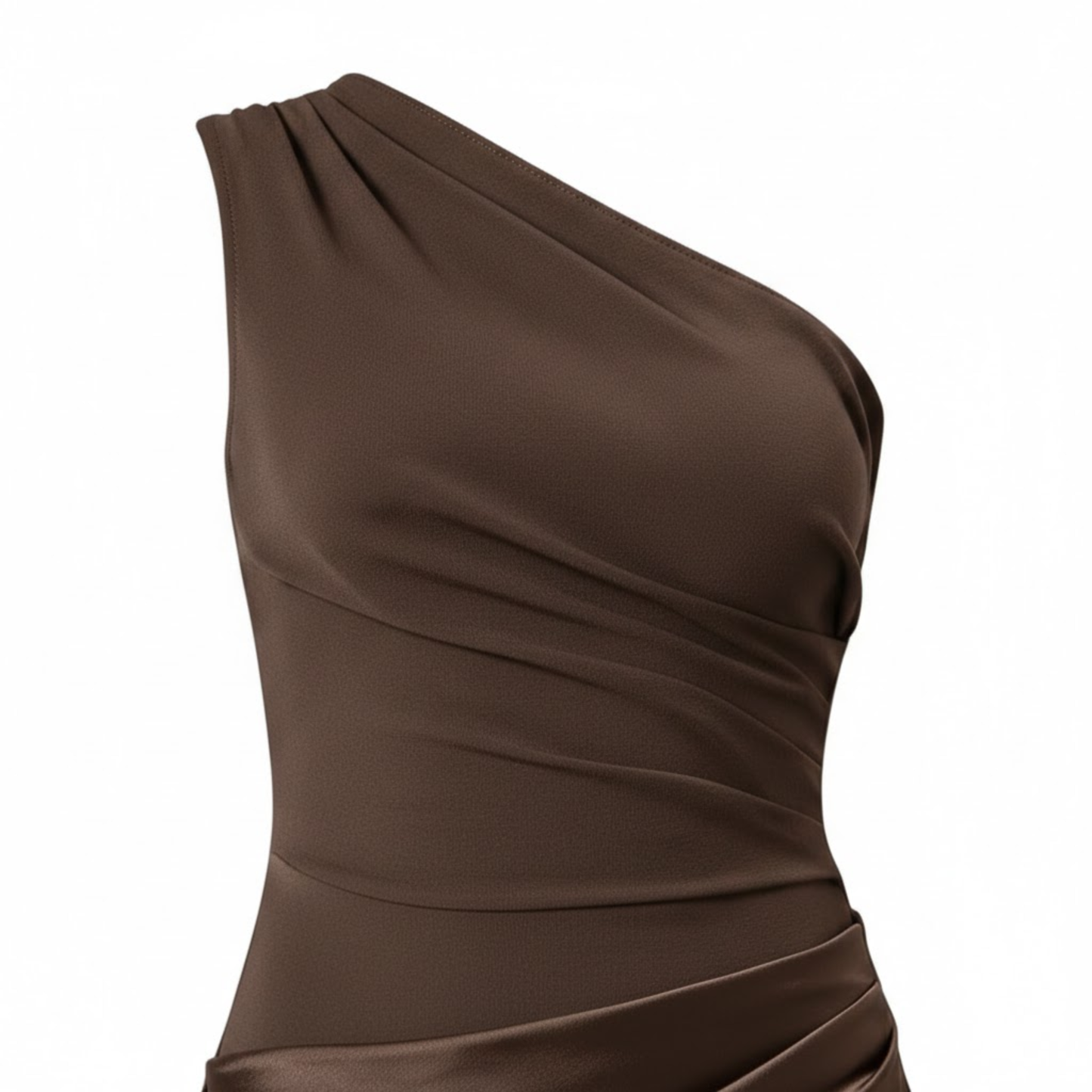 Elegant One-Shoulder Satin Maxi Dress - Sleeveless Patchwork Slim Fit Evening Gown for Parties