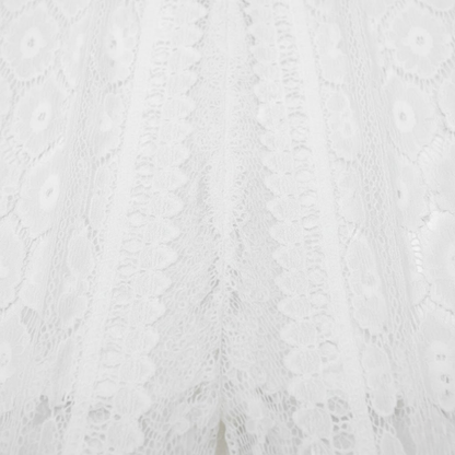 Women's Floral Lace V-Neck Maxi Dress with Empire Waist and Front Split