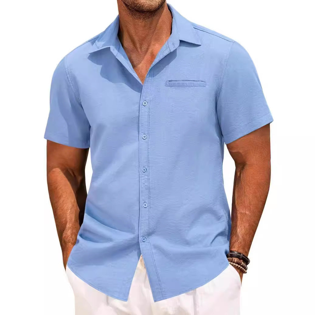 Carson - Comfortable Short-Sleeved Shirt with Buttons for Men
