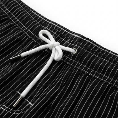 Men's Quick Dry Striped Swim Trunks with Elastic Waistband for Beach and Pool