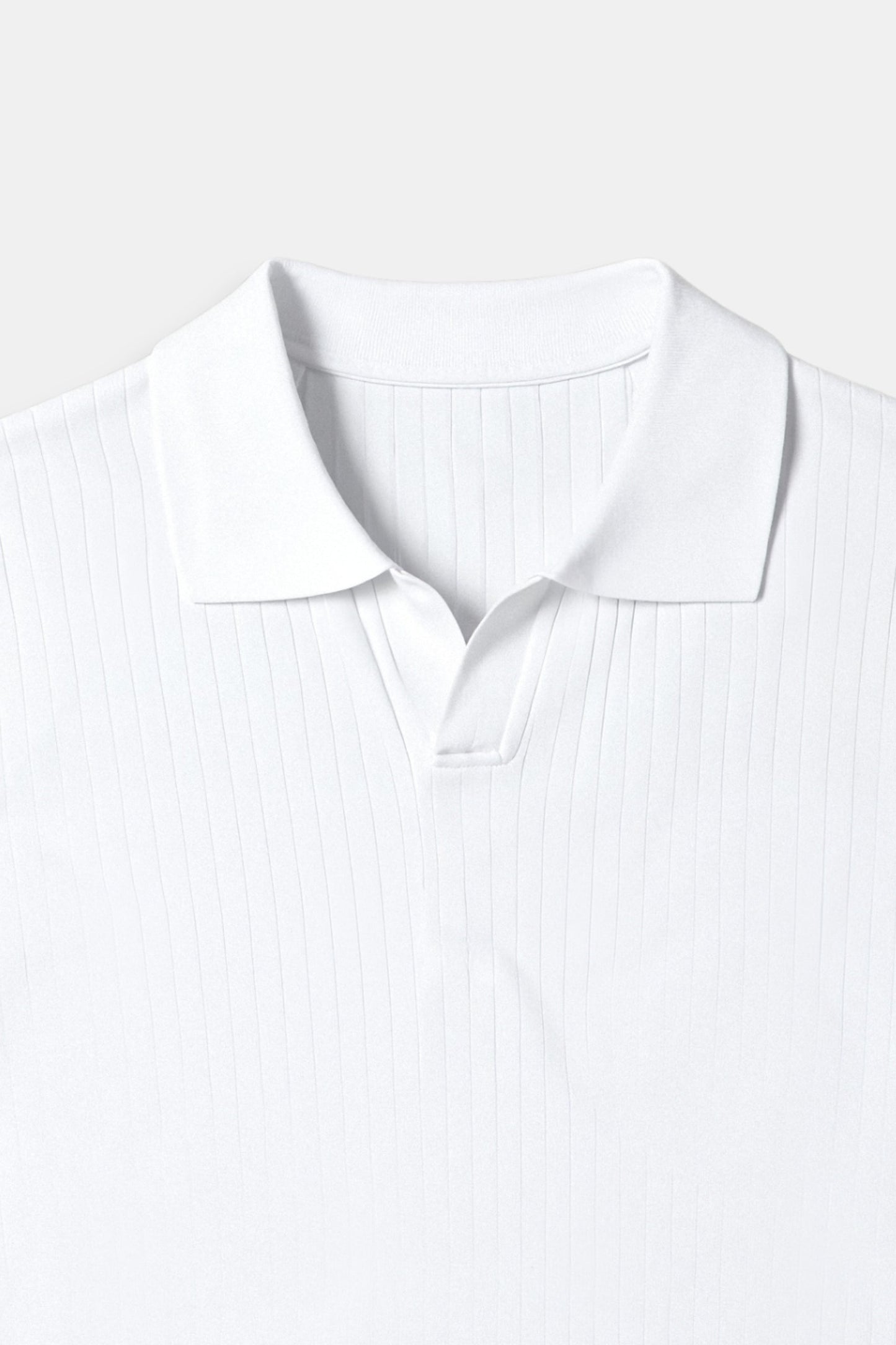 Men's Ribbed Cotton Polo Shirt - Stylish Casual Wear