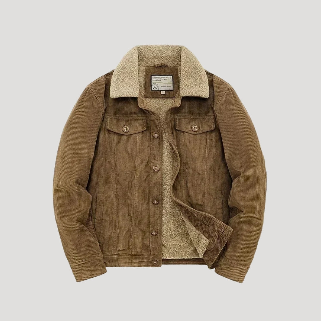 Men's Winter Faux Shearling Trucker Jacket | Suede-Style Outerwear for Cold Weather