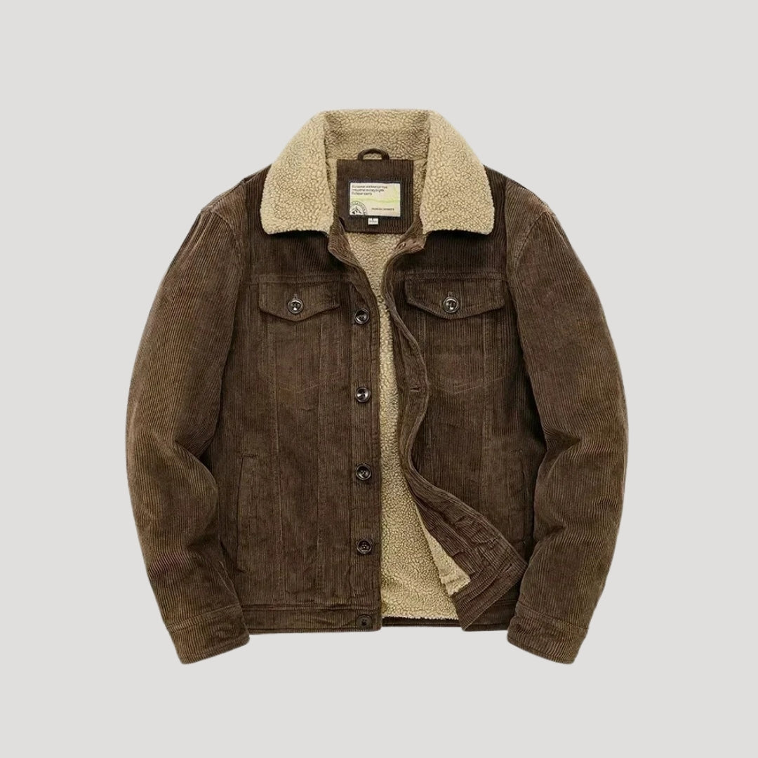 Men's Winter Faux Shearling Trucker Jacket | Suede-Style Outerwear for Cold Weather