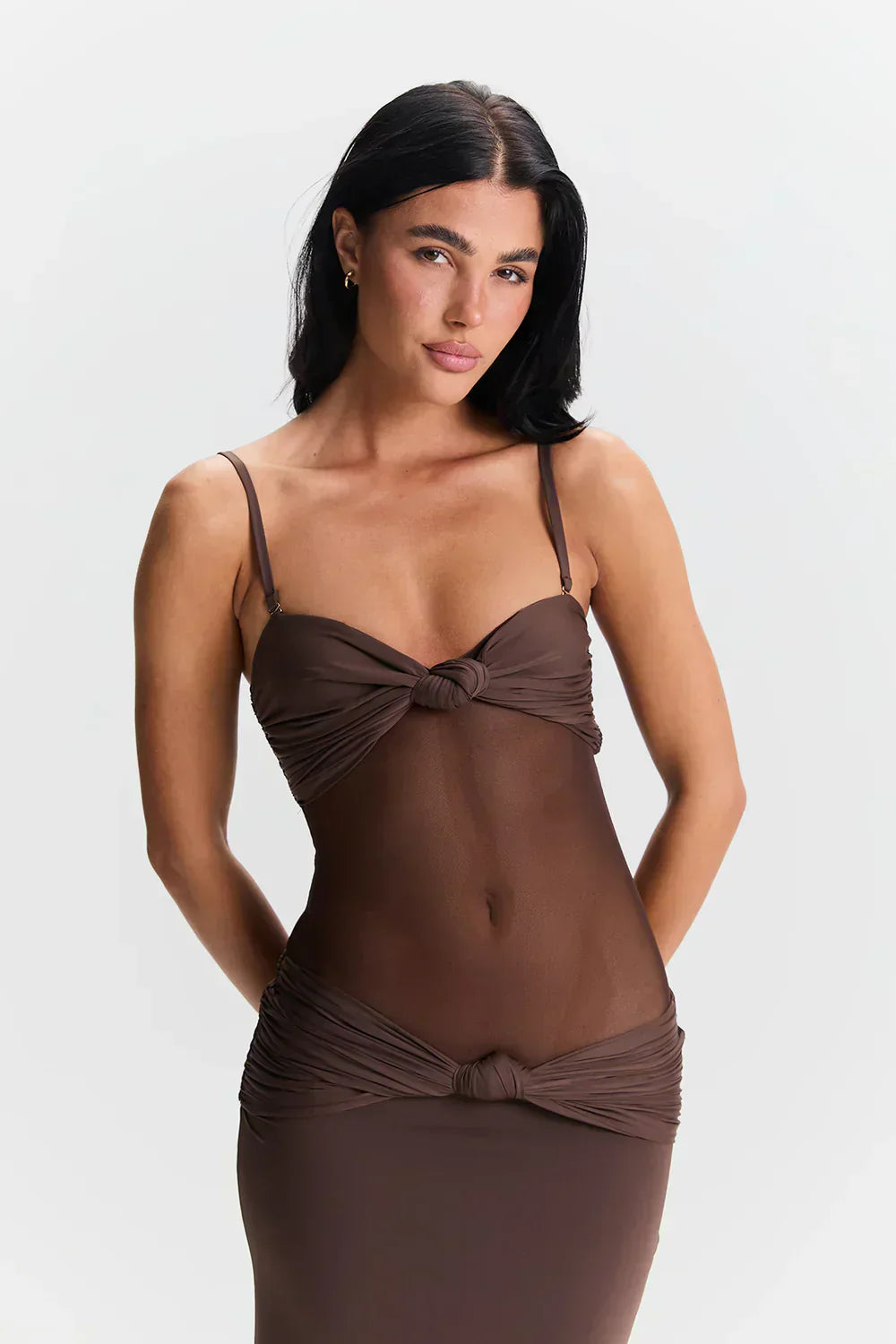 Ayesha | Strapless Mesh Detail Dress