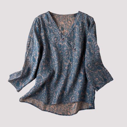 Elegant Floral Print Women's Blouse - Spring Summer Fashion