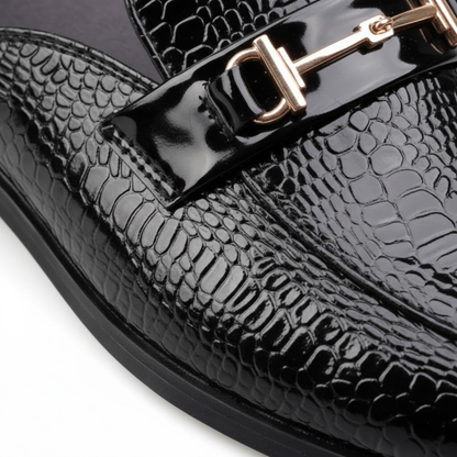 Men's PU Leather Slip-On Mules - Casual Open Back Loafers for Outdoor Driving