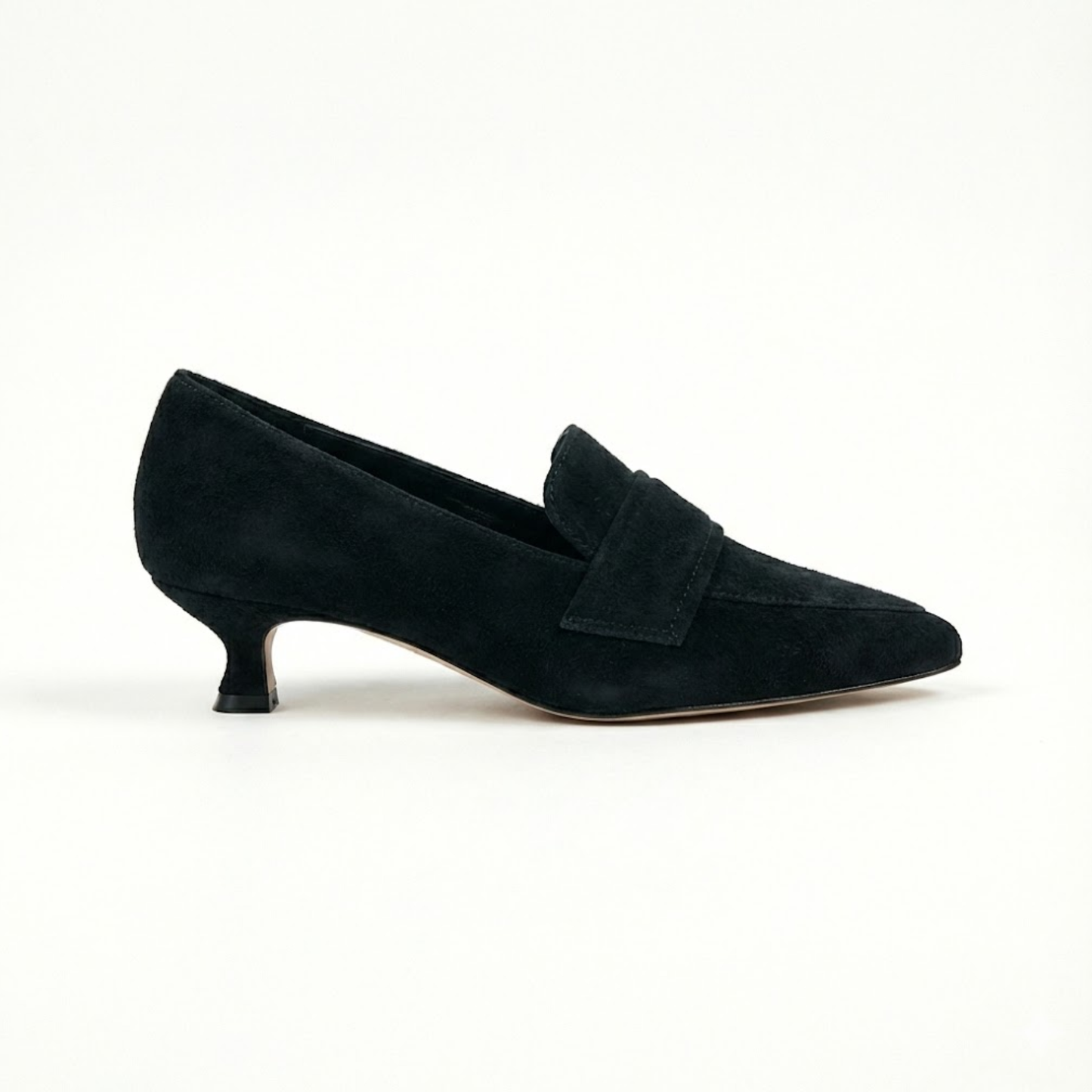 Women's Vintage Velvet Pointed Toe Slip-On Kitten Heels - Elegant High Heels for Chic Style