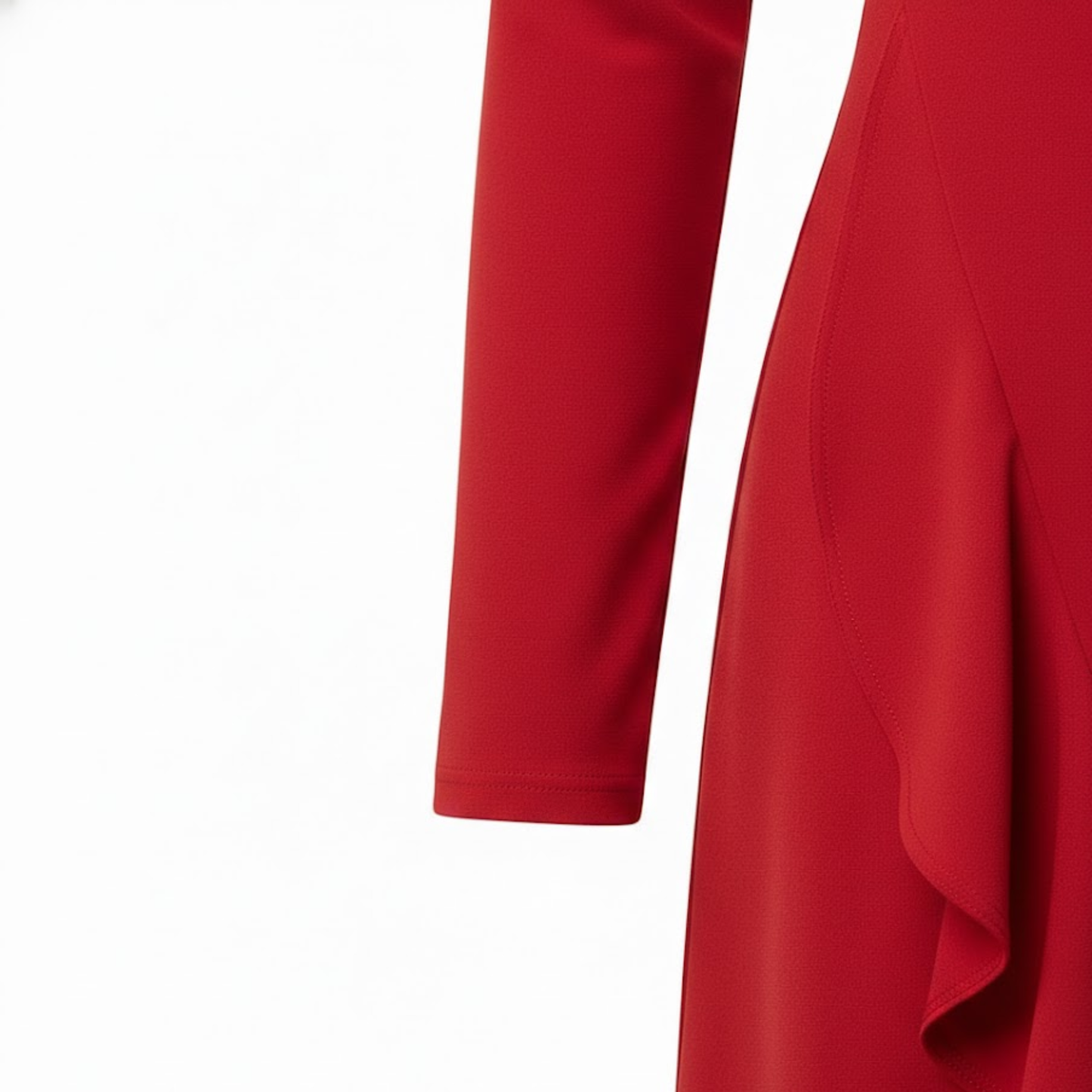 Elegant Women's V-Neck Midi Sheath Dress with Pleated Hem and Front Slit for Special Occasions