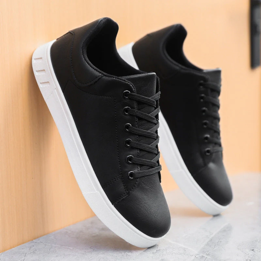 Men's Fashionable Leather Sneakers - Trendy Footwear for Everyday Style