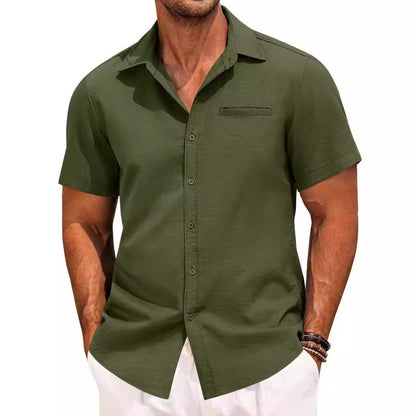 Carson - Comfortable Short-Sleeved Shirt with Buttons for Men