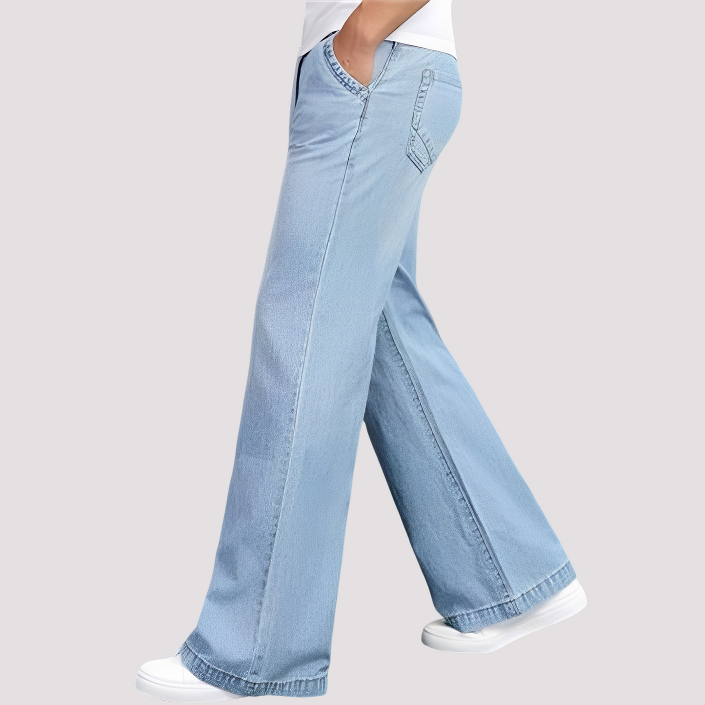 Women's Flared Leg Straight Jeans - Stylish and Comfortable Fit