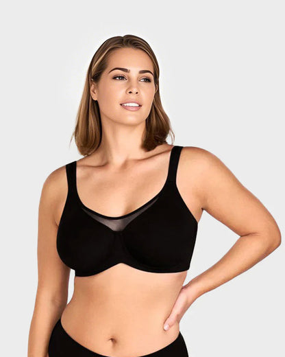 Comfortable Plus Size Full Coverage Cooling Minimizer Bra for Enhanced Support