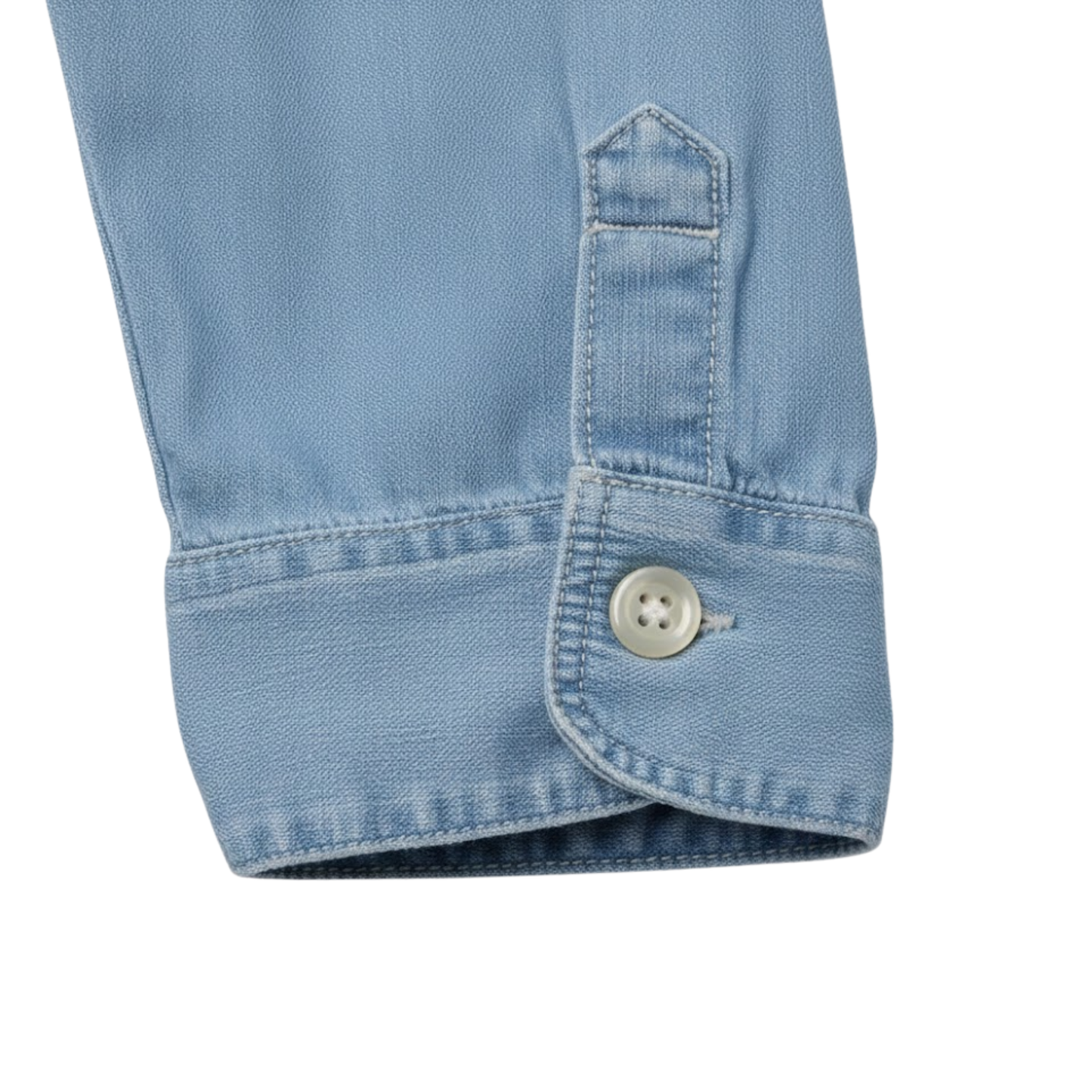 Casual Women's Long Sleeve Denim Shirt with Turn Down Collar - Cotton Blouse