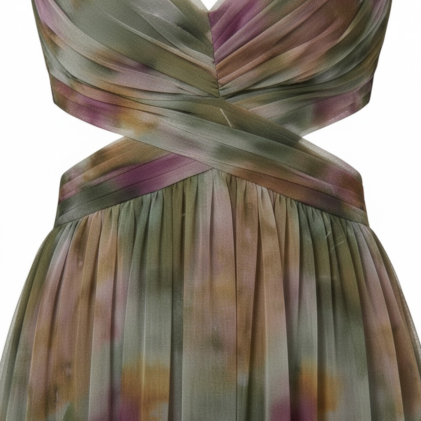Floral Print V-Neck Cut Out Maxi Dress - Sleeveless Backless Party Gown with Lace-Up Detail