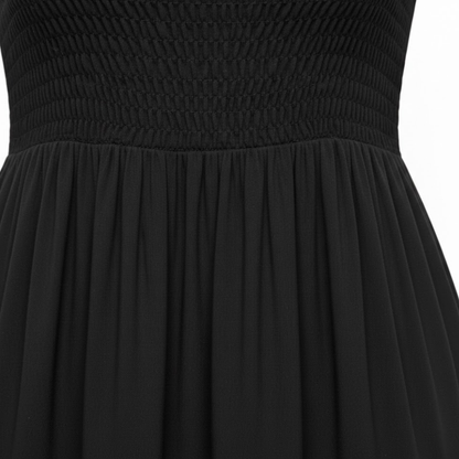 Women's Sleeveless Square Neck Maxi Dress - Spaghetti Strap Tiered A-Line Long Gown for Summer Events