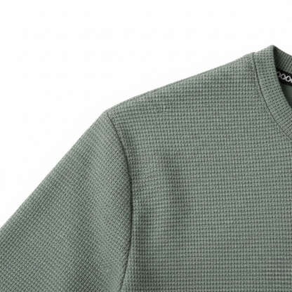 Men's Short Sleeve Waffle Knit Crew Neck T-Shirt - Breathable Casual Pullover Top