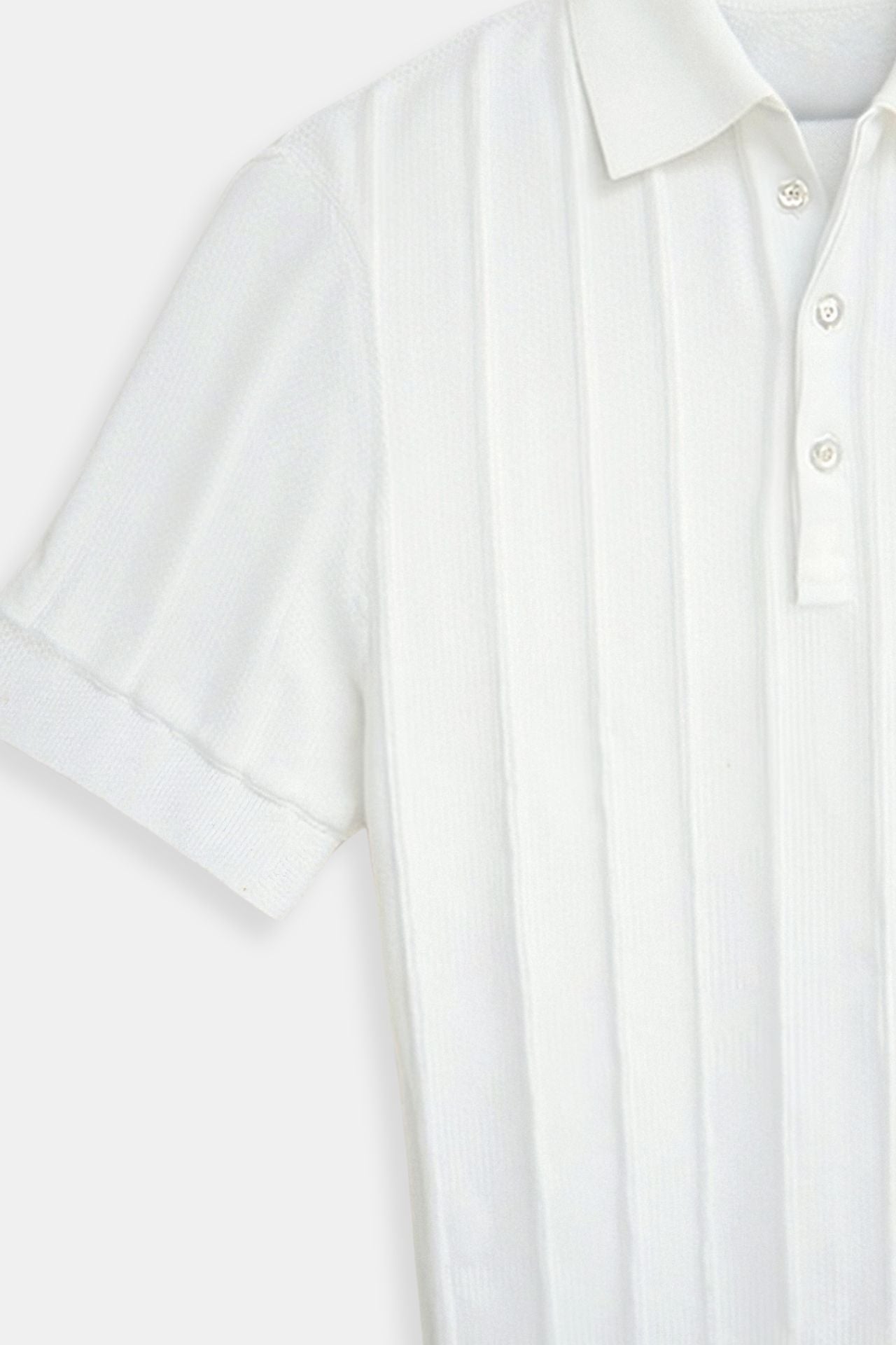 Men's Short Sleeve Polo Shirt with Vertical Stripes - Casual Summer Fashion