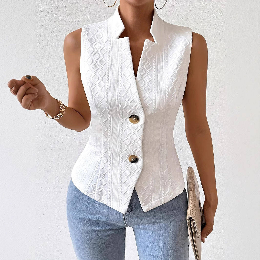Alessa | Women's Structured Gilet White