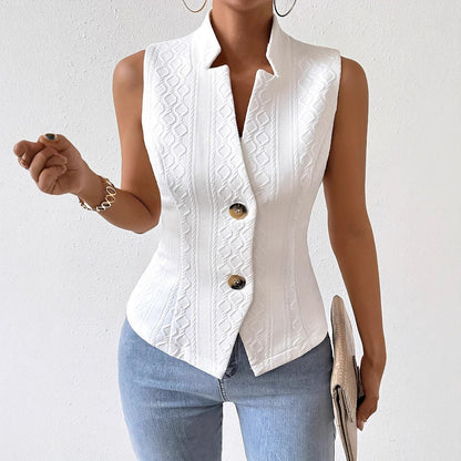 Alessa | Women's Structured Gilet White