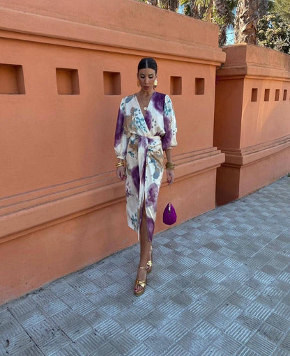 Lashay | Dress with Abstract Print
