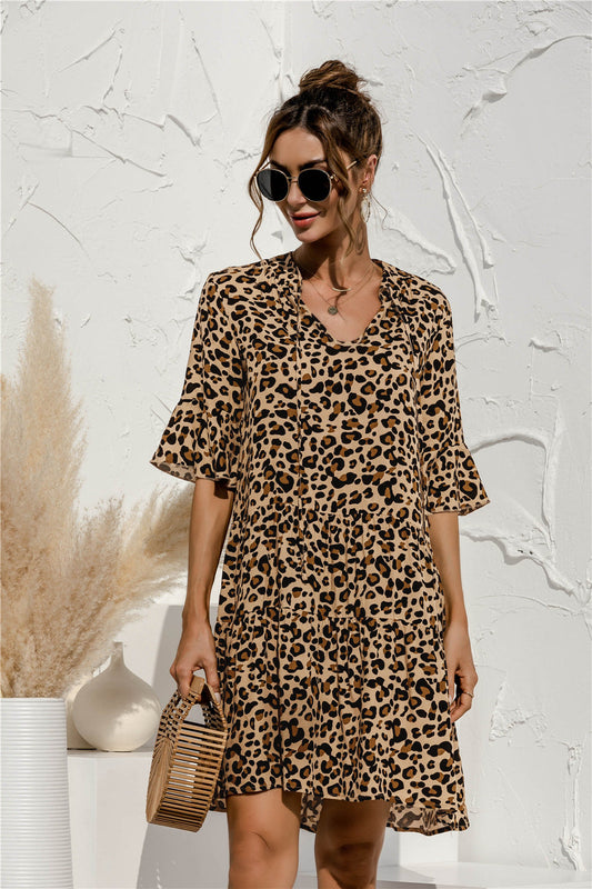 Liza - Elegant Flared Sleeve Dress for Women
