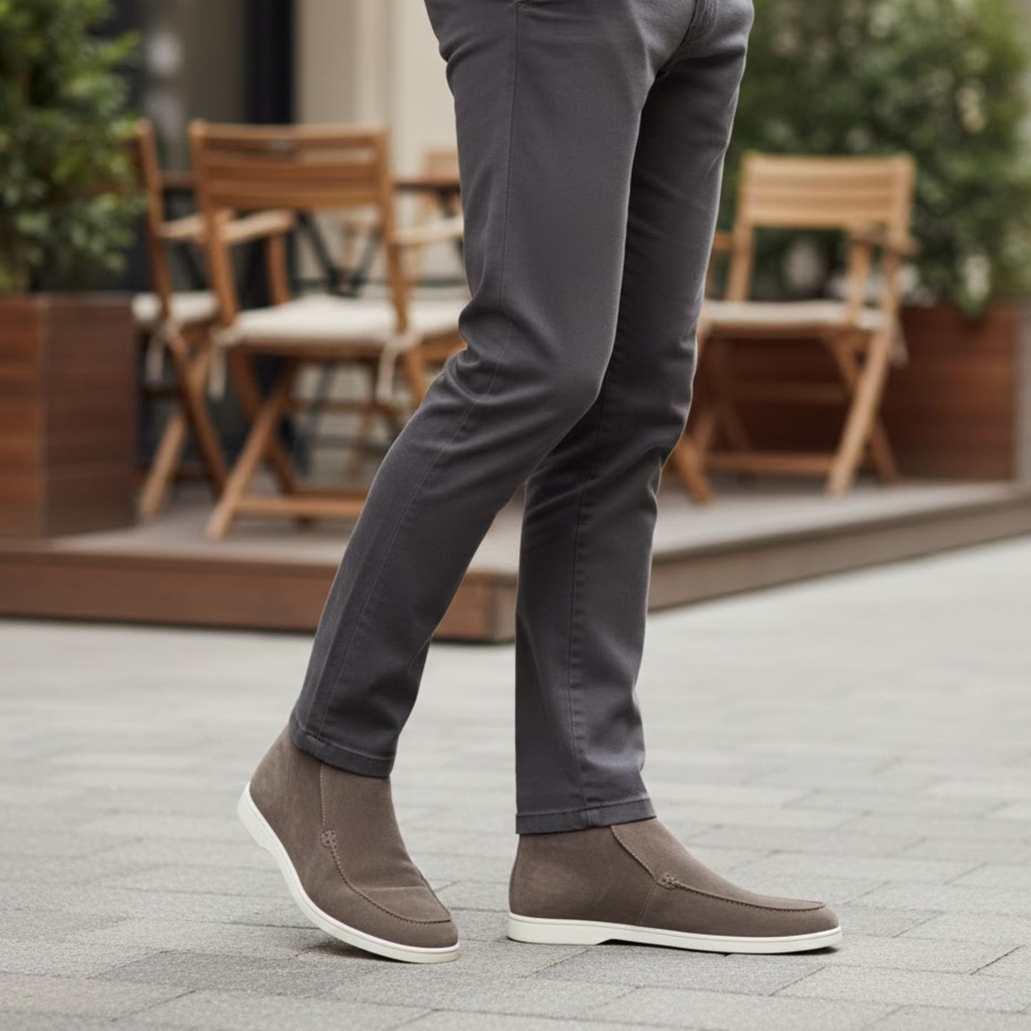 Men's Casual Suede Lace-Up Loafers - Comfortable Driving Shoes with Cushioned EVA Lining