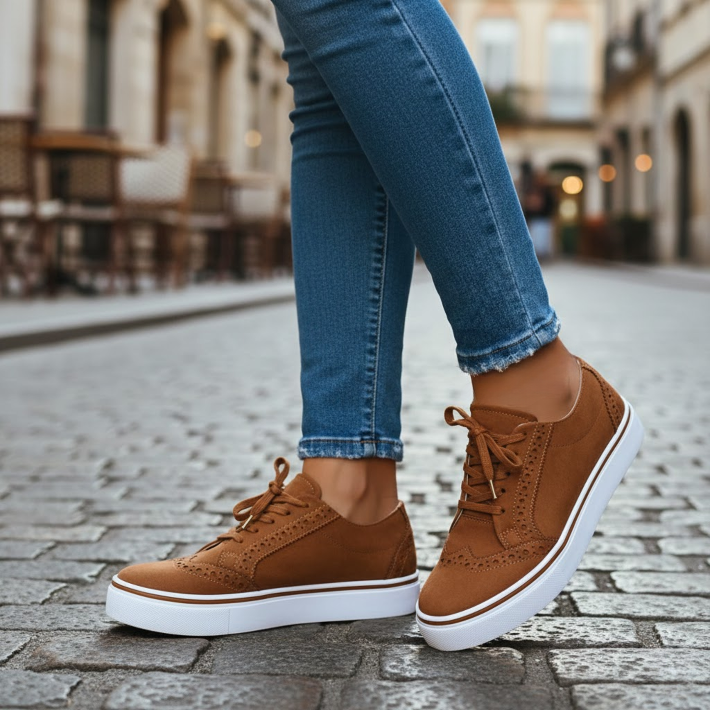 Women's Casual Lace-Up Flat Loafers with Round Toe and Durable PVC Sole