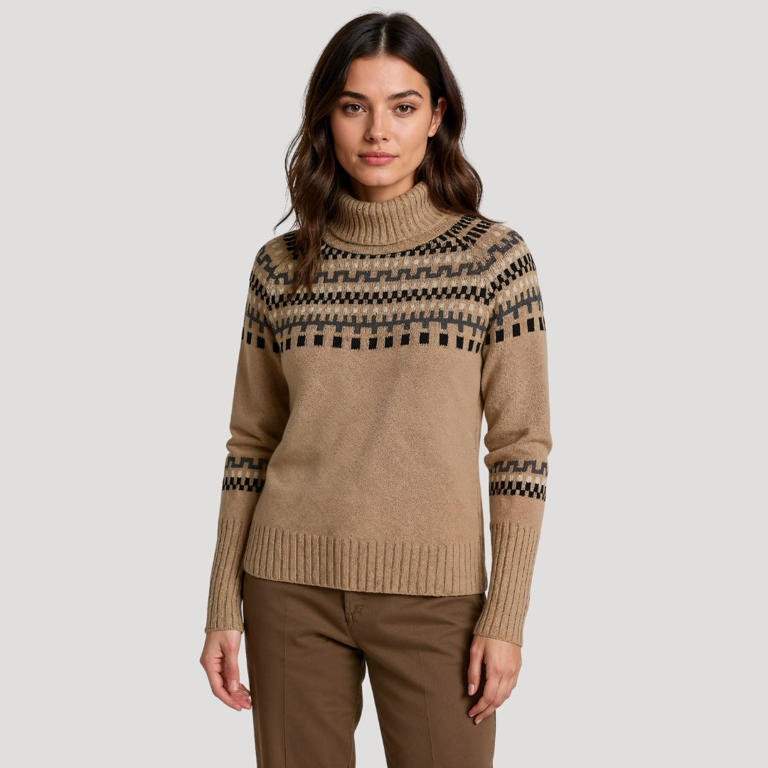 Cozy Women's Oversized Fair Isle Knit Sweater for Winter