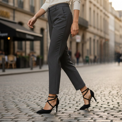 Elegant Women's High Heel Pumps with Pointed Toe, Back Bowknot, and Cross Ankle Straps