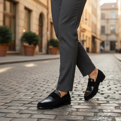 Comfortable Women's Round Toe Slip-On Loafers with Flat Sole and Cushioned Footbed for All-Day Walking