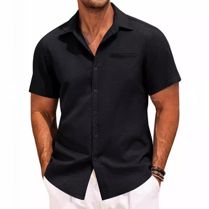 Carson - Comfortable Short-Sleeved Shirt with Buttons for Men
