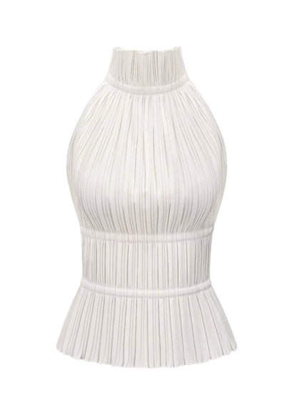 Shyann | Halter Top Pleated Backless