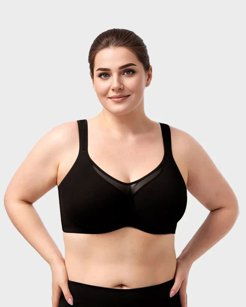 Comfortable Plus Size Full Coverage Cooling Minimizer Bra for Enhanced Support