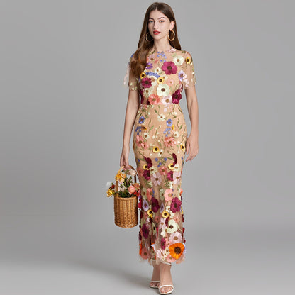 Nina - Elegant Dress with Floral Embroidery for Girls