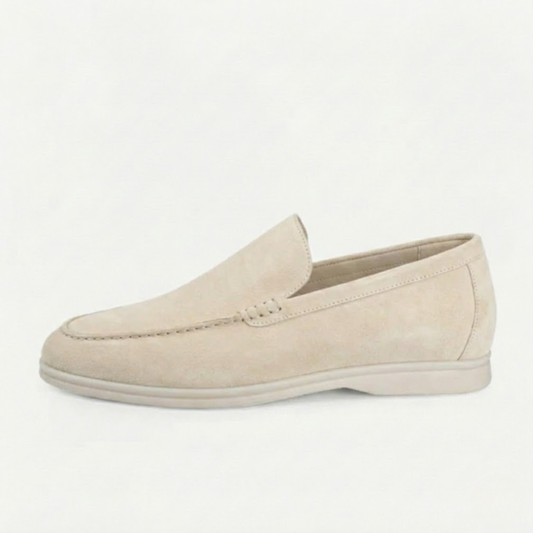 Men's Slip-On Cow Suede Leather Loafers - Casual Shoes with Durable Rubber Outsole