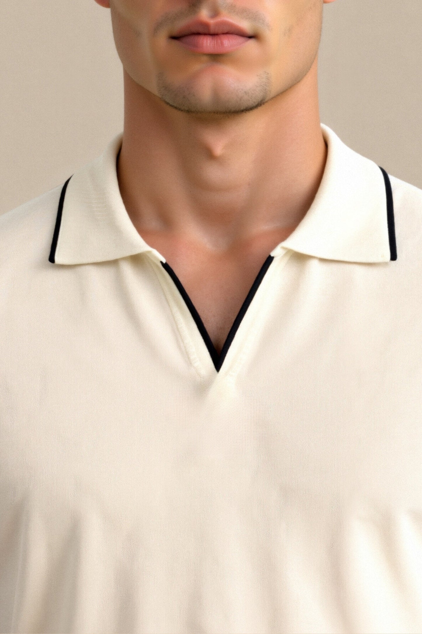 Men's Slim Fit Polo Shirt with Contrast Design - Trendy Casual Attire