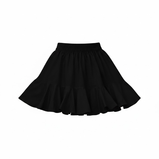 High Waist A-Line Mini Skirt with Built-in Shorts and Stretchy Elastic Waistband for Comfort