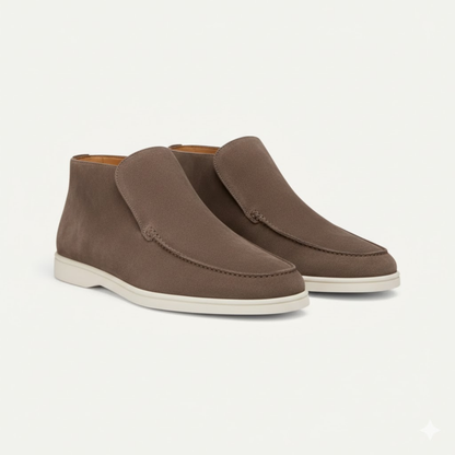 Men's Casual Suede Lace-Up Loafers - Comfortable Driving Shoes with Cushioned EVA Lining