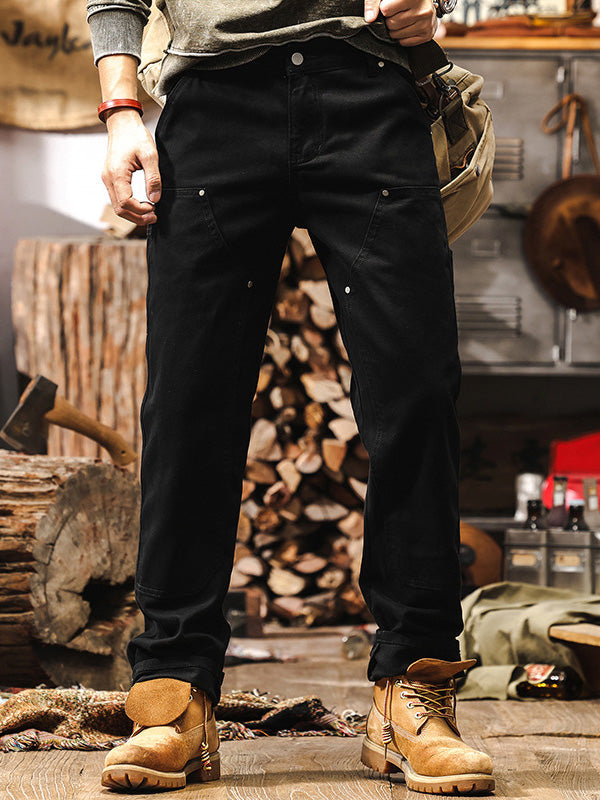 Men's Straight Leg Cargo Pants – Utility Workwear Trousers