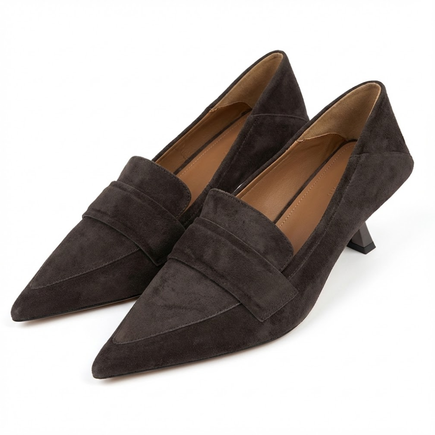 Women's Vintage Velvet Pointed Toe Slip-On Kitten Heels - Elegant High Heels for Chic Style
