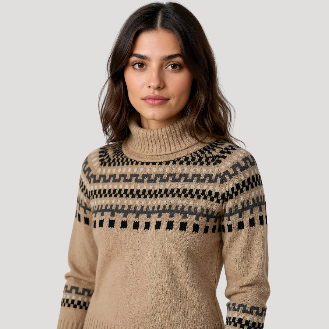 Cozy Women's Oversized Fair Isle Knit Sweater for Winter