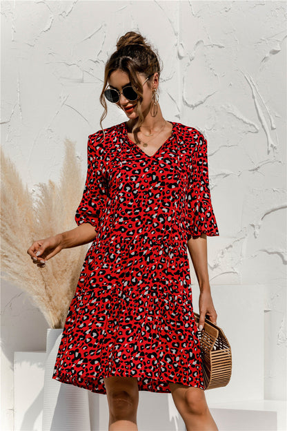 Liza - Elegant Flared Sleeve Dress for Women