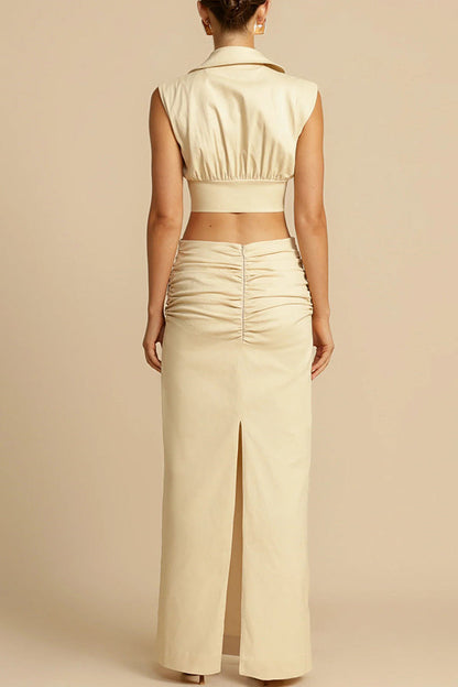 Emmer | Co-ord Set with Ruffles Maxi Skirt