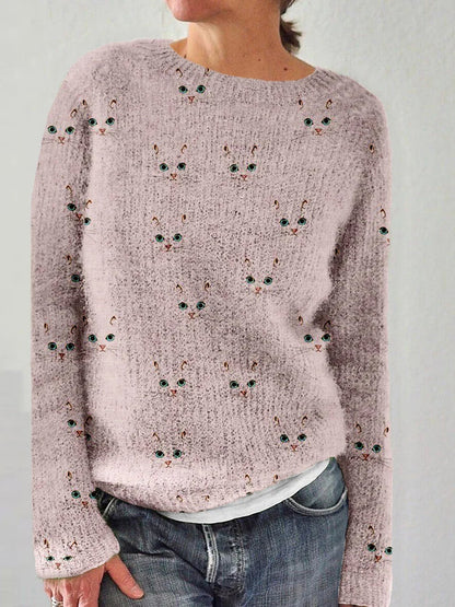Emily - Stylish Jumper with Cat Print